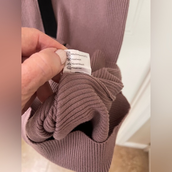 NWT RIB KNIT MIDI DRESS-KHAKI/BLACK-S - Picture 14 of 17